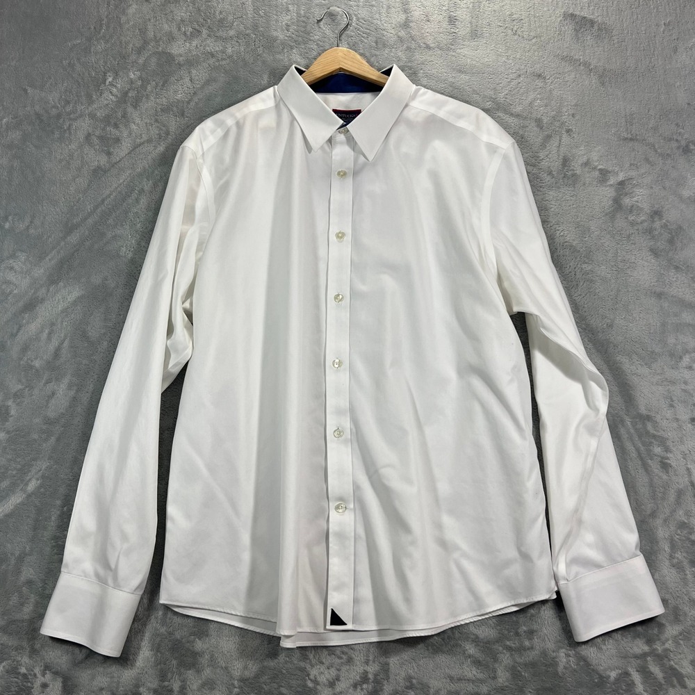 UNTUCKit Pio Cesare Dress Shirt Mens XXL White Wrinkle Free Cotton Button Up